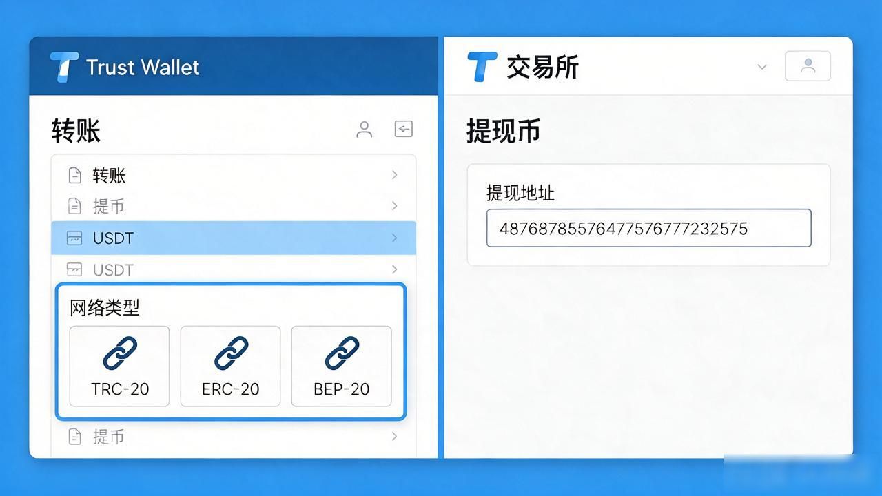 Trust钱包提现币的具体操作步骤_USDT提币网络选择与手续费对比_Trust钱包提币流程详解