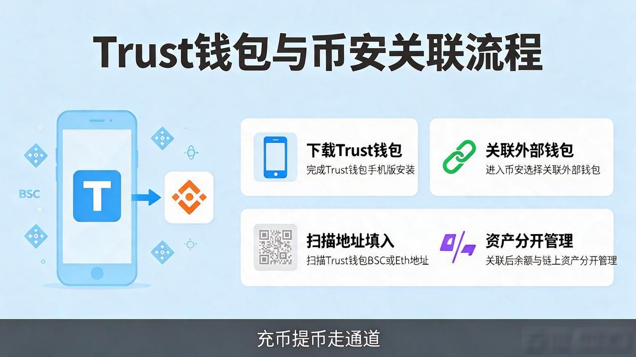 下载币安Trust钱包手机版后的确切流程_币安关联Trust钱包链上支付流程_Trust钱包创建导入安全短语设置教程
