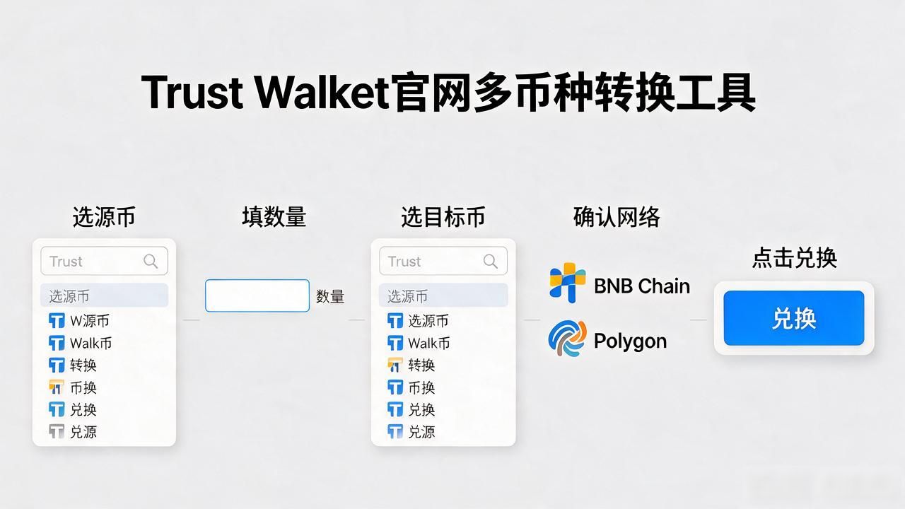 Trust Wallet多币种转换工具使用教程_Trust Wallet 官网的多币种转换工具_跨链兑换实时汇率与滑点设置
